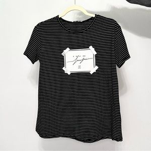 Zara Striped Graphic tee